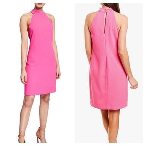 Trina Turk NWT Bright Pink Wanderlust Crepe Halter Cocktail Dress